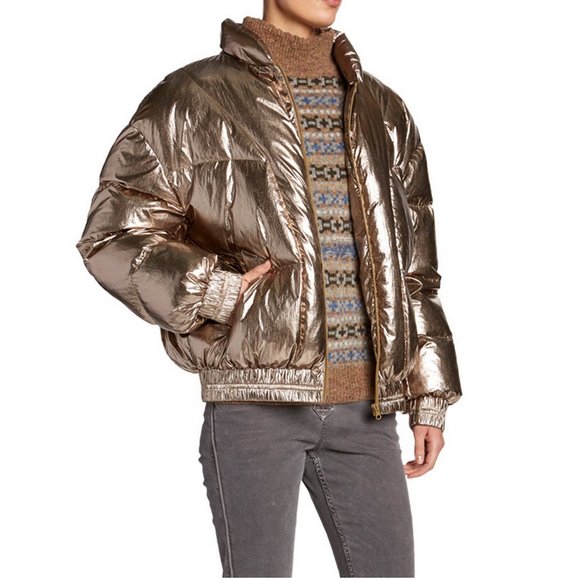 NWT ISABEL MARANT ÉTOILE Kristen Metallic Jacket - Picture 5 of 10